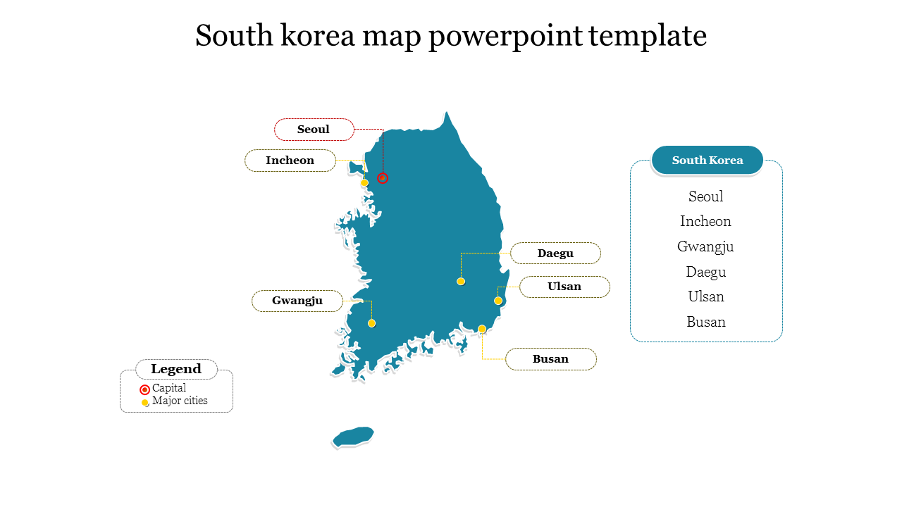 South Korea Map PowerPoint Template